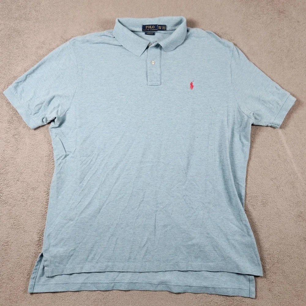 Polo Ralph Lauren Classic Fit Short Sleeve Polo Mens XXL Shirt Light Blue Cotton